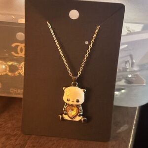 Silver Panda Pendant Necklace
